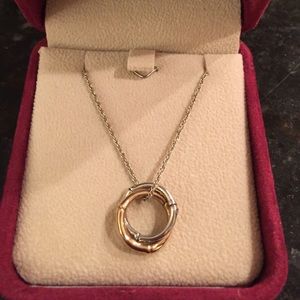 John Hardy sterling silver & yellow gold pendant